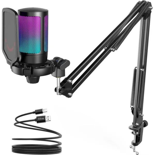 FIFINE AMPLIGAME A6T Gaming PC USB Microphone - Image 1