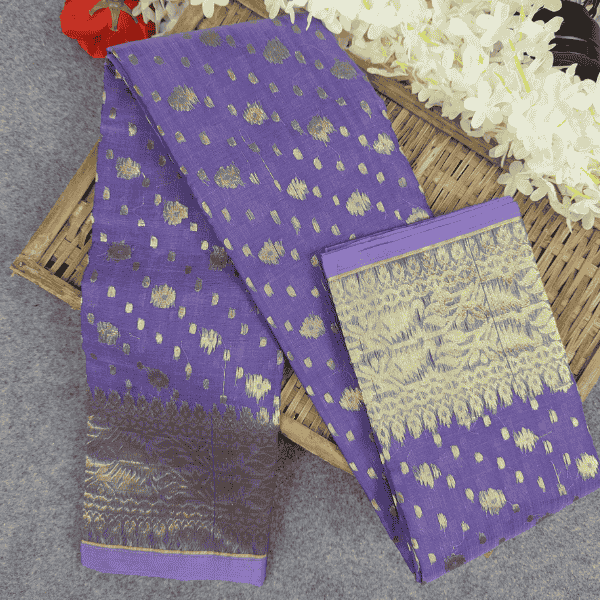 Half Silk Jamdani Saree (Multiple Colors Available)