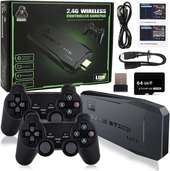 64GB Built-in 20000 Games Stick 2 Wireless controller gamepad 4K HD Video game Console - Image 1